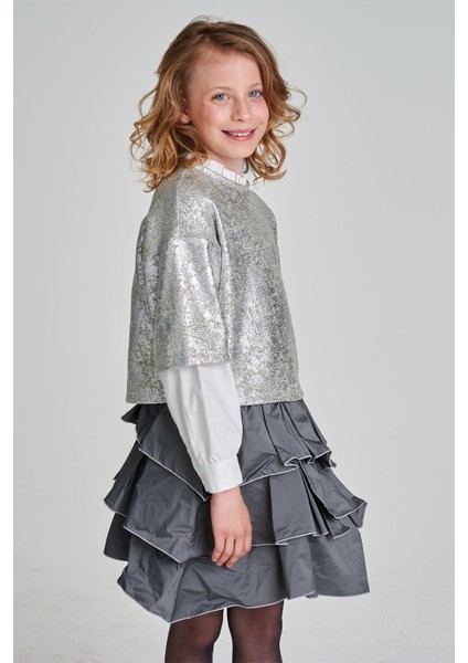 Bg Store Kız Çocuk Gri Etek modelleri