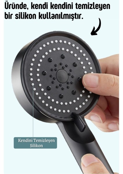 Yüksek Basınçlı 5 Fonksiyonlu Duş Başlığı Beyaz, Rahat ve Konforlu Duş Deneyimi fırsatları