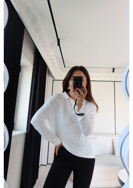 Polo Yaka Uzun Kollu Basic Bluz fırsatları