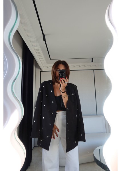 V Yaka Çakımlı Ceket