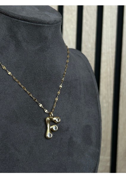 F Harfli Çelik Kolye modelleri