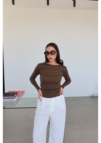 Naturel Yaka Ince Basic Bluz fırsatları