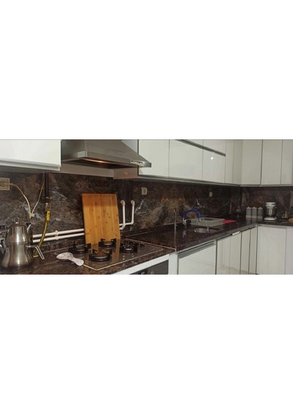 Mutfak Tezgah Üstü Mermer Desen Kendinden Yapışkanlı Folyo Kaplama 70 cm x 100 cm