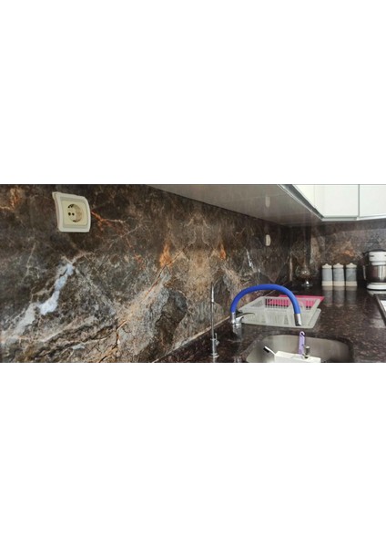 Mutfak Tezgah Üstü Mermer Desen Kendinden Yapışkanlı Folyo Kaplama 70 cm x 100 cm