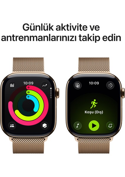 Watch Series 11 Gps + Cellular, 42 mm altın Rengi Titanyum kasa ve Altın Rengi Milano loop fırsatları