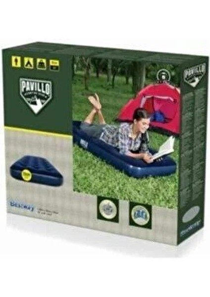 67000 Tek Kişilik Hafif ve Taşınabilir Şişme Yatak 185x76x22 cm Açık Alan Kullanımı için