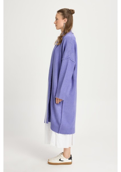 Pis Dikişlı Uzun Triko Hırka Lila fırsatları