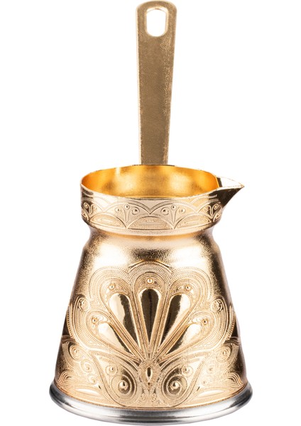 Cezpot Istiridye Desenli Döküm Cezve 3 Kişilik Indüksiyon (Mıknatıslı) Ocaklara Uyumlu