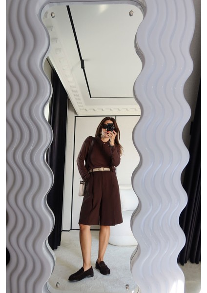 Pileli Basic Kumaş Şort