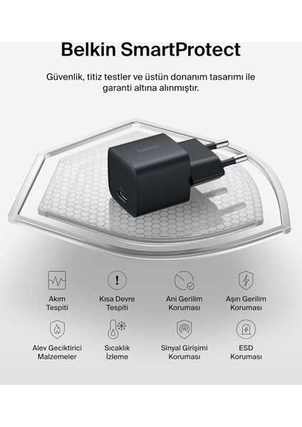 Usb-C 25 W Pd 3.0 Pps Hızlı Şarj Cihazı, Siyah indirimleri