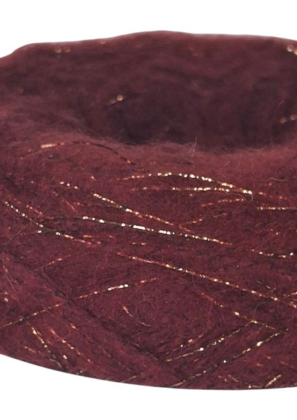 Çift Kat Bordo Angora Arasına Bakır Sim Karışımı Örgü Ipi (200 Gr.) modelleri