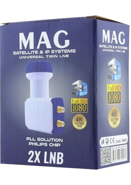 Mag Çiftli Lnb Altın Uçlu 0.1 Db 2 Li 4K 3D Destekli Çanak Anten Lnbsi indirimleri