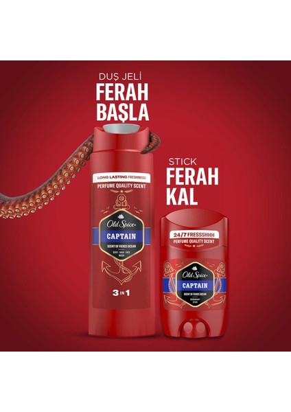 Captain Deo Stick 50 ml + Duş Jeli 250 ml Giftpack modelleri
