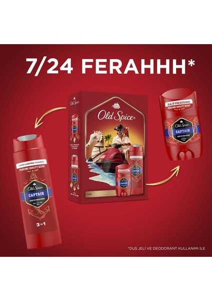 Captain Deo Stick 50 ml + Duş Jeli 250 ml Giftpack fırsatları