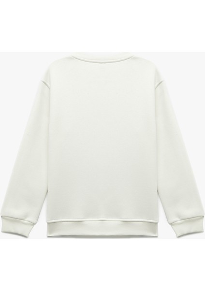 Baskılı Uzun Kollu Bisiklet Yaka Şardonlu Sweatshirt fiyatları