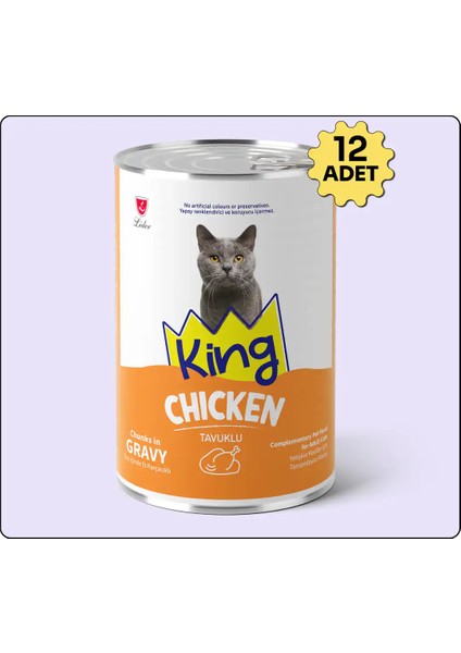 Sos Içerisinde Et Parçacıklı Tavuklu Kedi Konservesi 400 gr 12 Adet