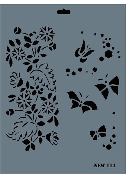 Rich New Seri N-117 Stencil 35X25 cm