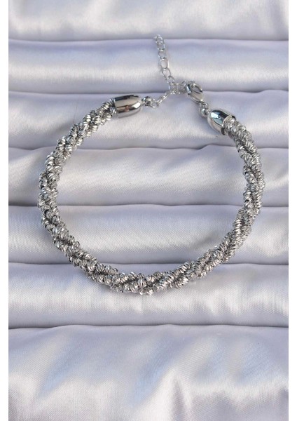 Bfs Pirinç Gümüş Renk Sarmal Model Bileklik