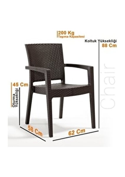 Troya Kahverengi Rattan Koltuk 2'li Set Yüksek Esneklik ve Geri Dönüştürülebilir Malzeme modelleri