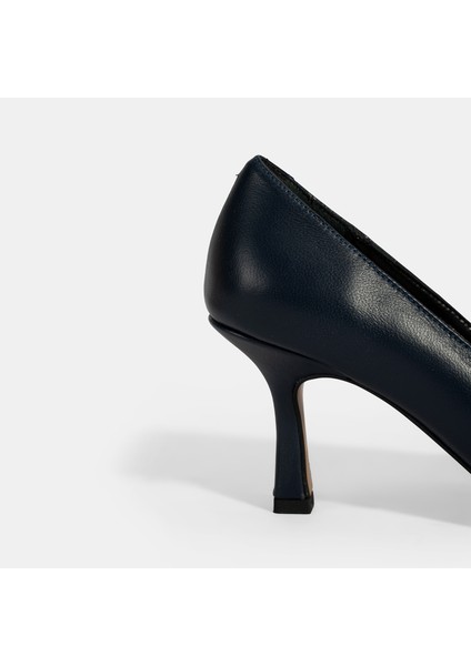 Kadın Lacivert Deri Stiletto