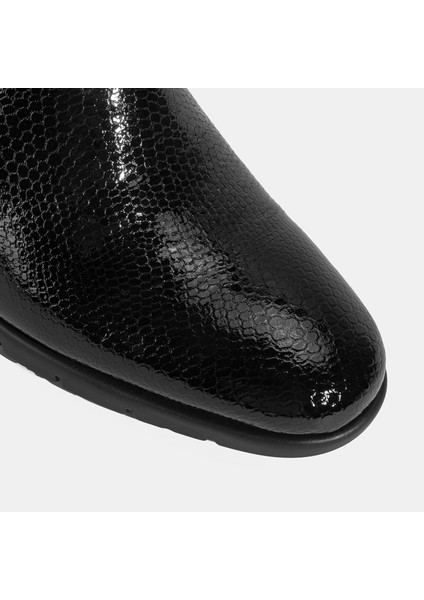 Kadın Siyah Kroko Baskılı Desacomfort Topuklu Deri Ayakkabı fırsatları