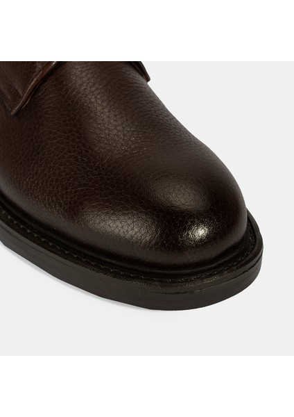 Erkek Kahve Bağcıklı Günlük Deri Ayakkabı