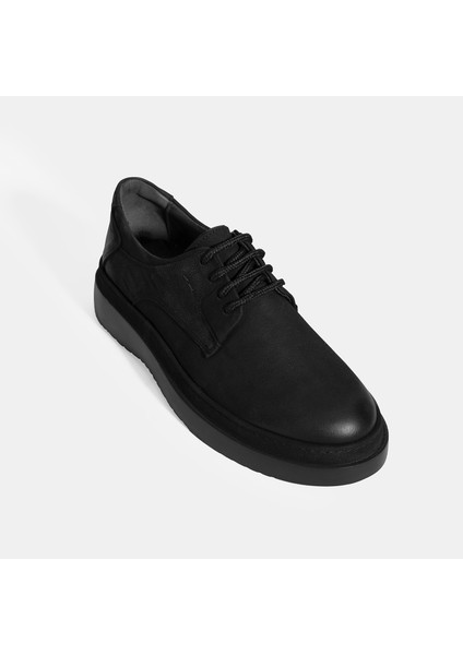 Erkek Siyah Bağcıklı Günlük Nubuk Deri Ayakkabı indirimleri