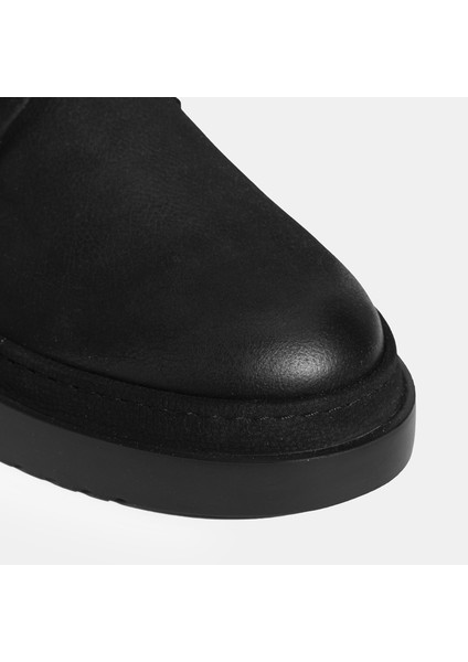 Erkek Siyah Bağcıklı Günlük Nubuk Deri Ayakkabı