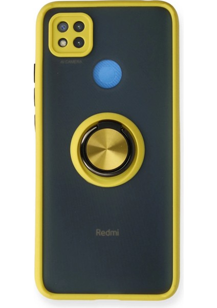 Zengezur Newface Xiaomi Redmi 9c Kılıf Montreal Yüzüklü Silikon Kapak - Sarı