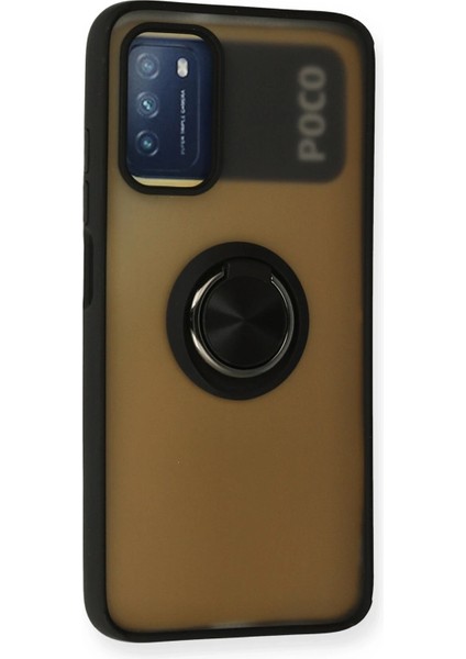 Zengezur Newface Xiaomi Redmi 9t Kılıf Montreal Yüzüklü Silikon Kapak - Siyah fiyatları