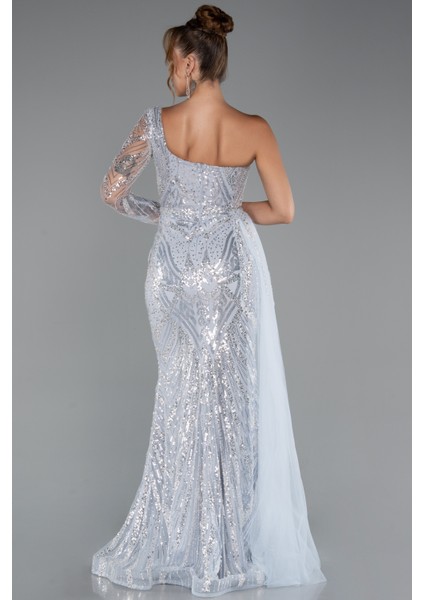 Tek Kol Taşlı Uzun Büyük Beden Özel Tasarım Abiye ABU5273 fiyatları