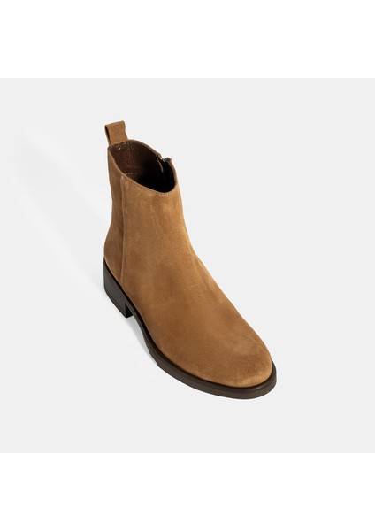 Kadın Taba Fermuarlı Süet Deri Bot indirimleri