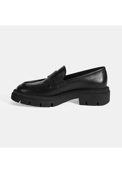 Kadın Siyah Deri Loafer modelleri