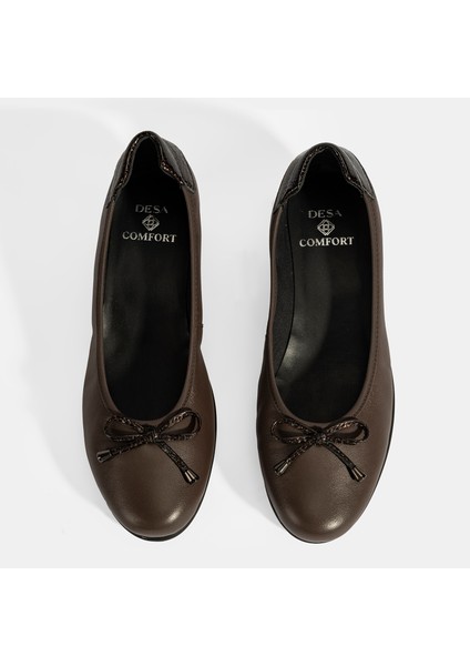 Kadın Kahve Fiyonk Detaylı Desacomfort Deri Ayakkabı indirimleri