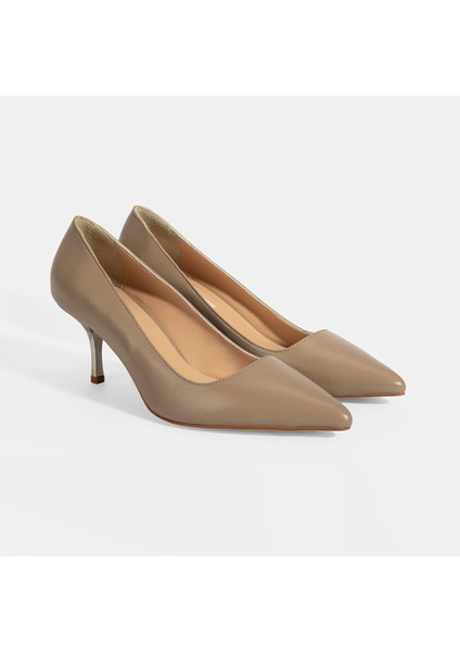 Kadın Vizon Deri Stiletto