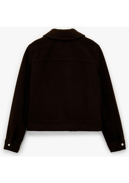 Uzun Kollu Klasik Yaka Cep Detaylı Oversize Fermuarlı Ceket fiyatları