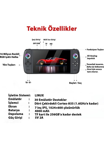 M27 7.0 Inç HDMI Çıkışlı Taşınabilir Retro Oyun Konsolu Atari 20000 Oyun indirimleri