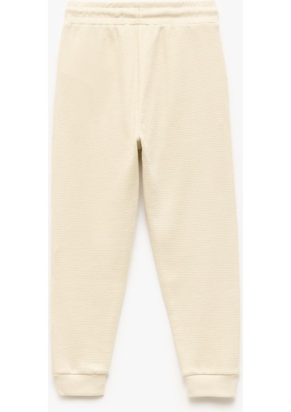 Pamuklu Beli Bağcıklı Dokulu Basic Jogger Eşofman Altı fiyatları