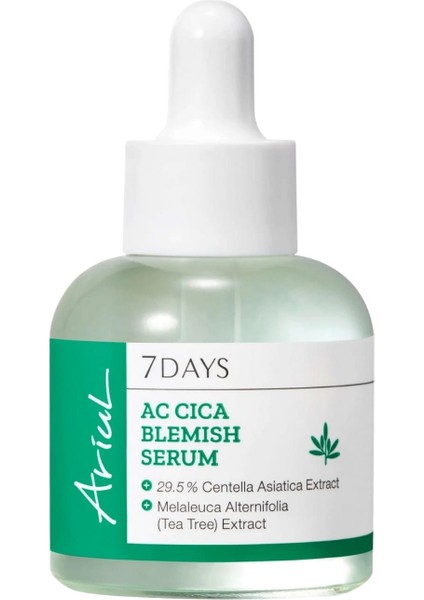 7 Days Ac Cica Blemish Serum 20ML - %30 Centella Asiatica & Salisilik Asit Vegan Serum