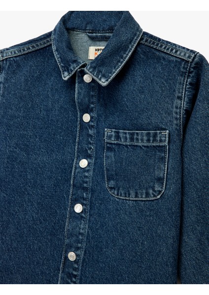 Pamuklu Cep Detaylı Uzun Kollu Jean Ceket modelleri