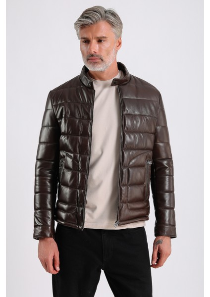 Gabriel Erkek Şişme Hakiki Deri Mont modelleri