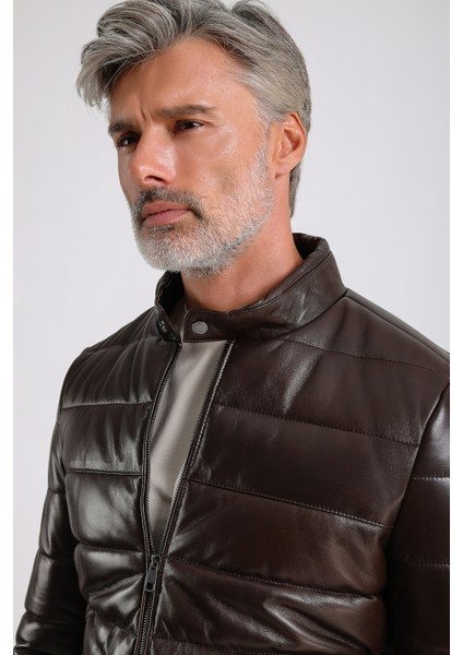 Gabriel Erkek Şişme Hakiki Deri Mont
