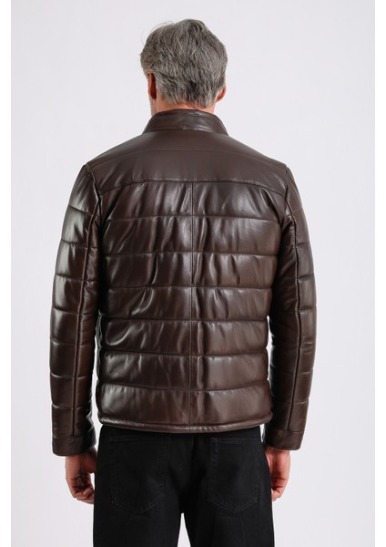 Gabriel Erkek Şişme Hakiki Deri Mont