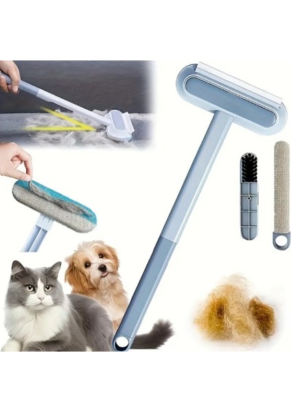 4 In 1 Evcil Hayvan Kedi Köpek Mobilya Halı Için Tüy Temizleme Fırçası Uzun Saplı Ergonomik Çok Amaçlı fiyatları