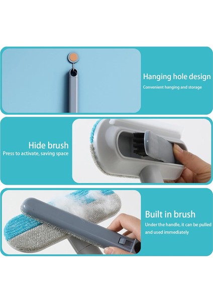 4 In 1 Evcil Hayvan Kedi Köpek Mobilya Halı Için Tüy Temizleme Fırçası Uzun Saplı Ergonomik Çok Amaçlı