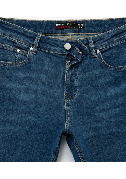 Cepli Straight Fit Düz Paça Jean Pantolon - Mark Straight Jeans indirimleri