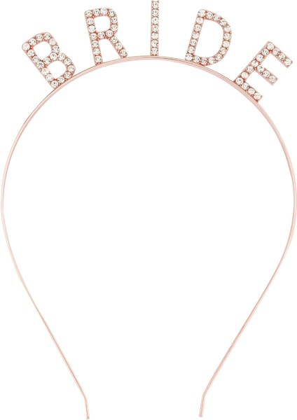 Rose Gold Renk Bekarlığa Veda Kristal Taş Bride Tacı Ithal 16X10 cm fiyatları