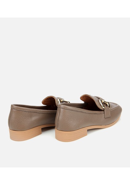 01AYH312390A450 KADIN Deri Vizon Tokalı Klasik Loafer