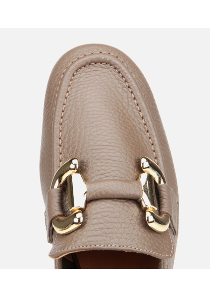 01AYH312390A450 KADIN Deri Vizon Tokalı Klasik Loafer