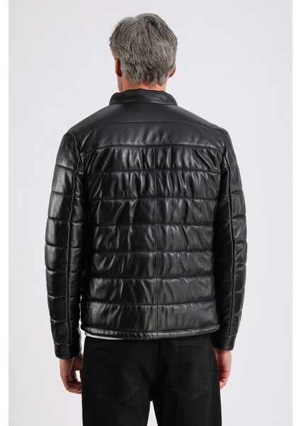 Gabriel Erkek Şişme Hakiki Deri Mont